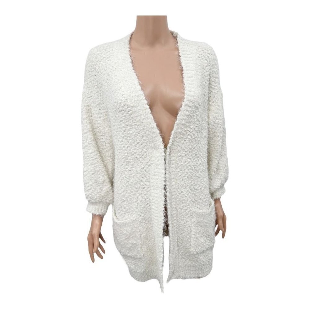 FRNCH Paris Popcorn Eyelash Soft Open Front Long Cardigan NWT